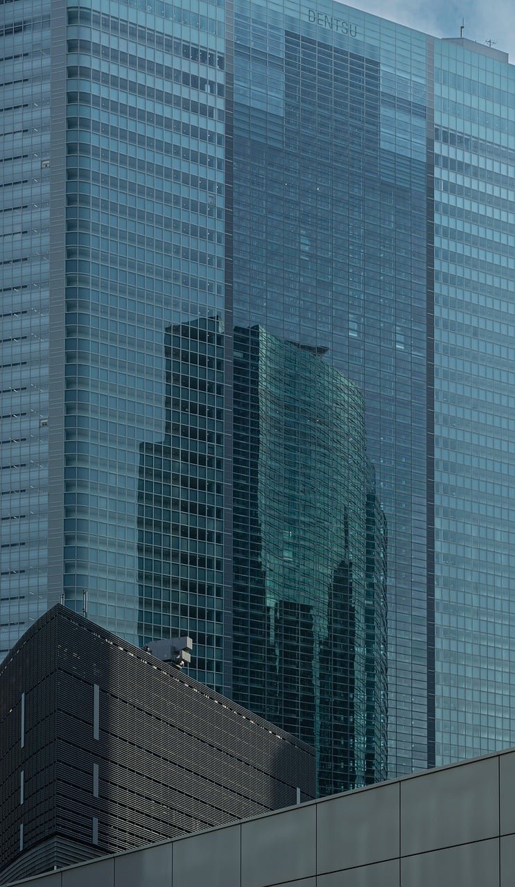 cityscape, architecture, building, skyscraper, reflection, japan, tokyo